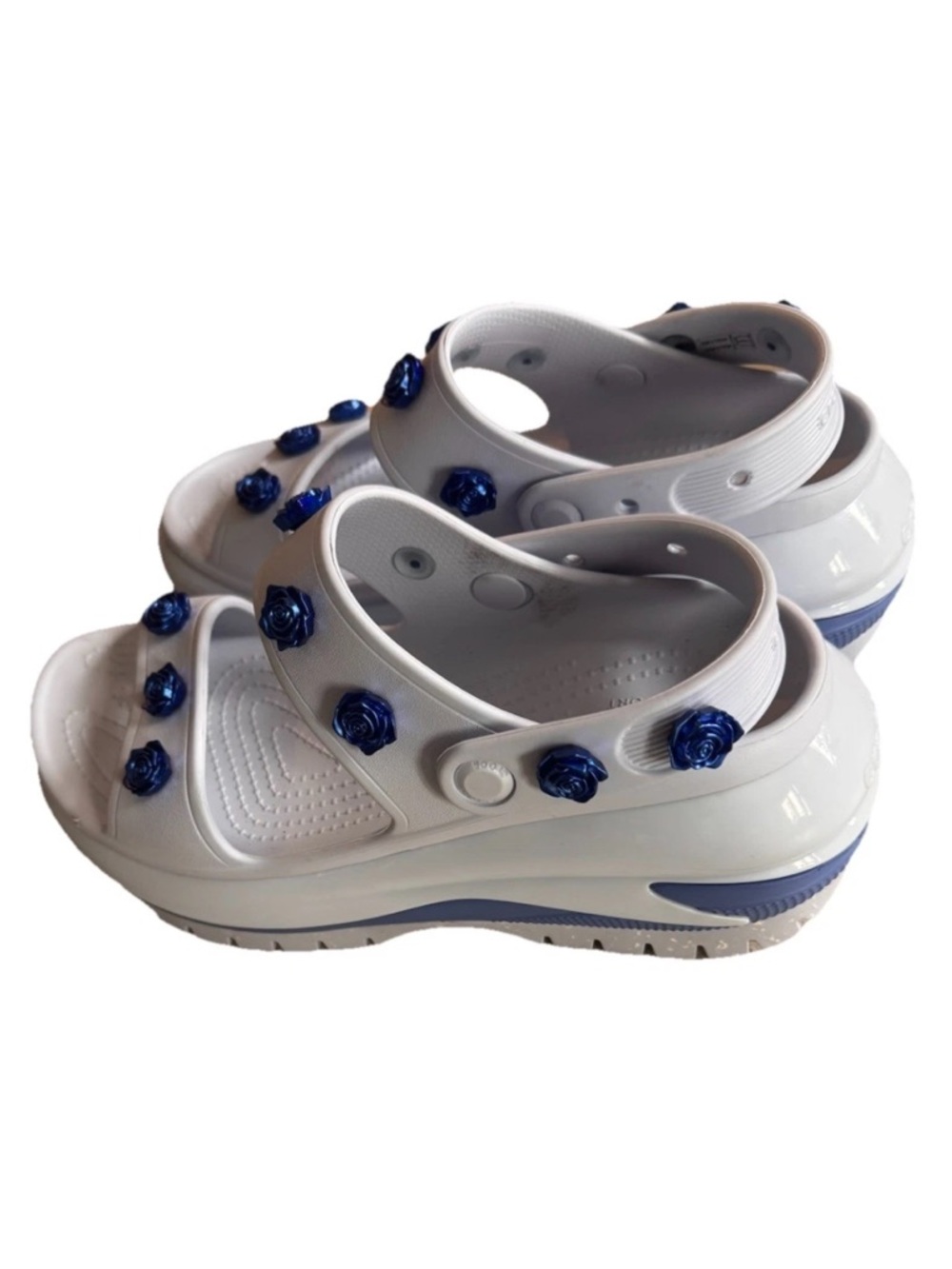 New Crocs Mega Crush Platform Gray Chunky Sandal W8 M6 Clog Foam - Picture 2 of 6